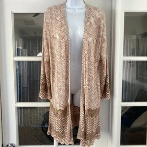 Chico's Long  Cream Tan Duster Cardigan Sweater 3 (16)